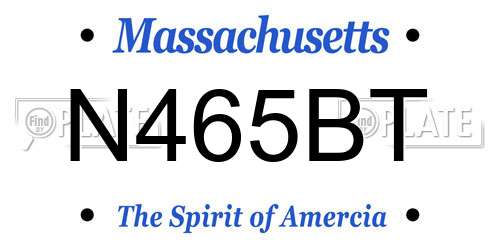N465BT Massachusetts License Plate