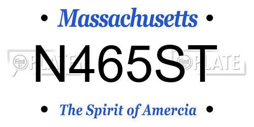 N465ST Massachusetts License Plate