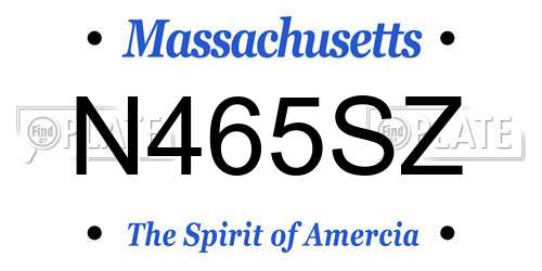 N465SZ Massachusetts License Plate