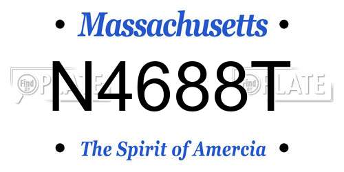 N4688T Massachusetts License Plate