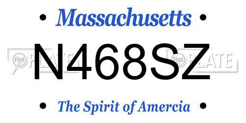 N468SZ Massachusetts License Plate