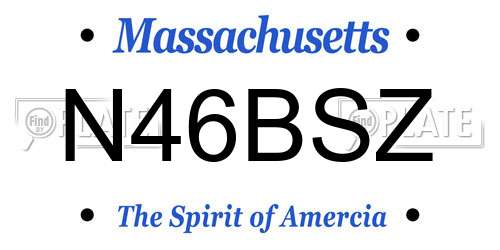 N46BSZ Massachusetts License Plate