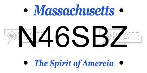 N46SBZ Massachusetts License Plate