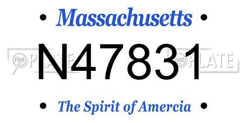 N47831 Massachusetts License Plate