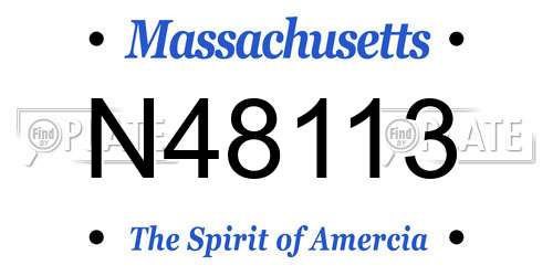 N48113 Massachusetts License Plate