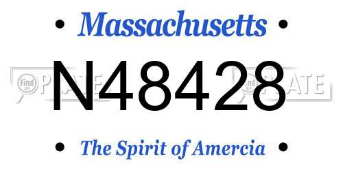 N48428 Massachusetts License Plate