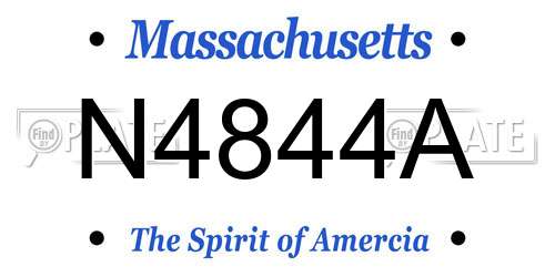 N4844A Massachusetts License Plate