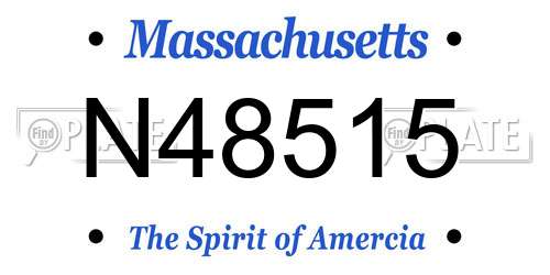 N48515 Massachusetts License Plate