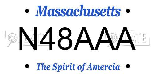 N48AAA Massachusetts License Plate