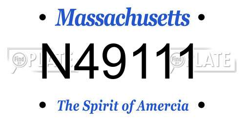 N49111 Massachusetts License Plate