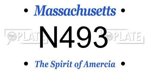 N493 Massachusetts License Plate