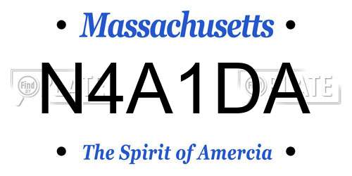 N4A1DA Massachusetts License Plate
