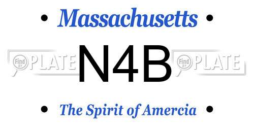 N4B Massachusetts License Plate