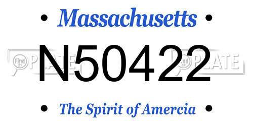 N50422 Massachusetts License Plate