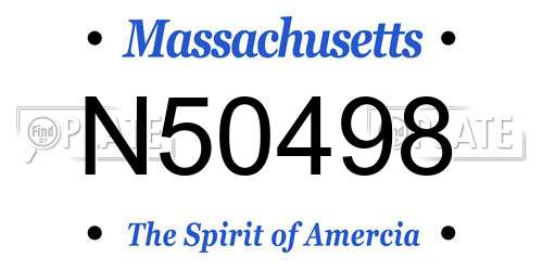 N50498 Massachusetts License Plate