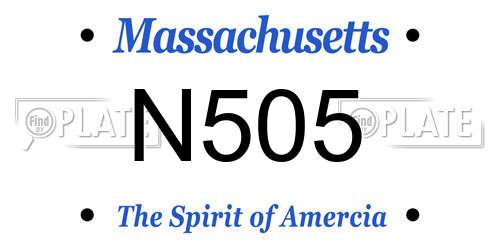 N505 Massachusetts License Plate