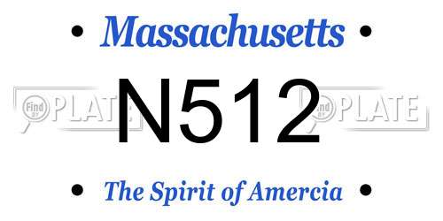 N512 Massachusetts License Plate