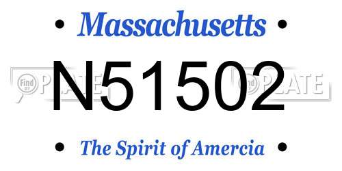 N51502 Massachusetts License Plate