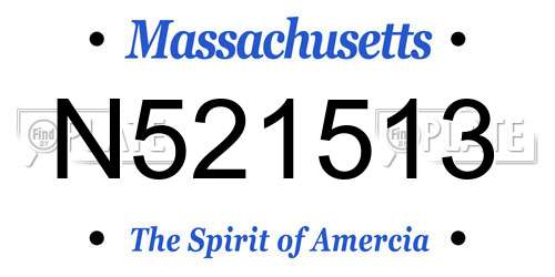 N521513 Massachusetts License Plate