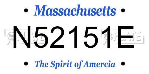 N52151E Massachusetts License Plate