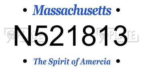 N521813 Massachusetts License Plate