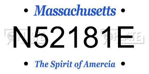 N52181E Massachusetts License Plate