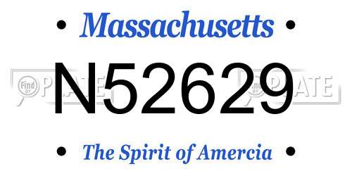 N52629 Massachusetts License Plate
