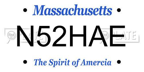 N52HAE Massachusetts License Plate