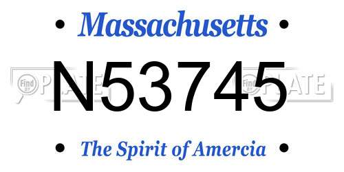 N53745 Massachusetts License Plate