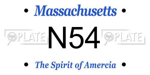 N54 Massachusetts License Plate