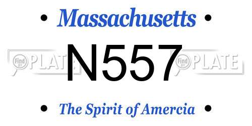 N557 Massachusetts License Plate