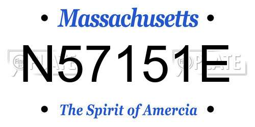 N57151E Massachusetts License Plate