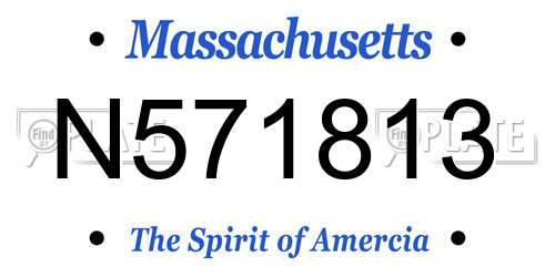 N571813 Massachusetts License Plate