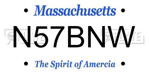 N57BNW Massachusetts License Plate