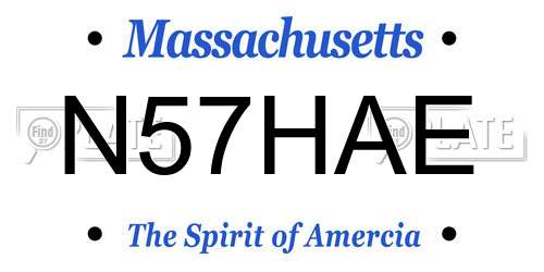 N57HAE Massachusetts License Plate