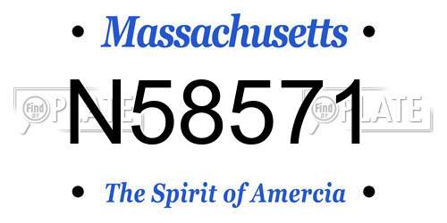 N58571 Massachusetts License Plate