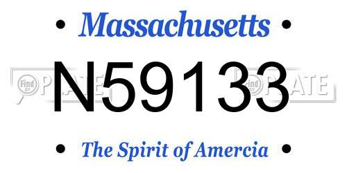 N59133 Massachusetts License Plate