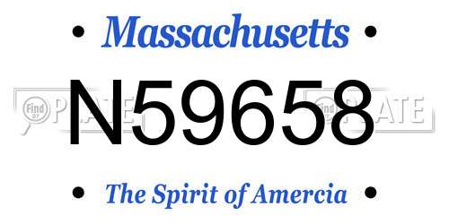 N59658 Massachusetts License Plate