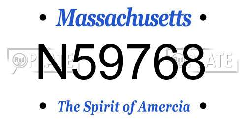 N59768 Massachusetts License Plate