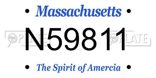 N59811 Massachusetts License Plate