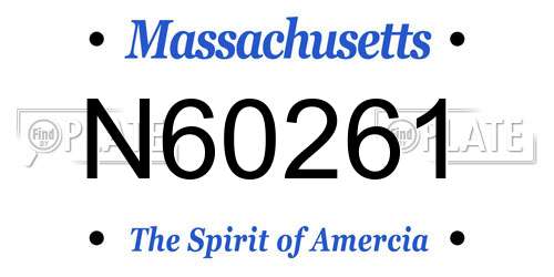 N60261 Massachusetts License Plate