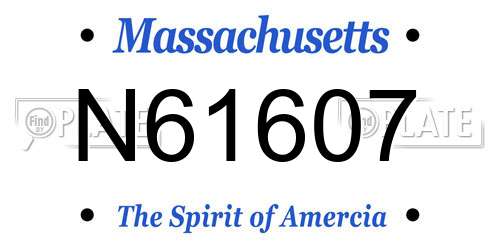 N61607 Massachusetts License Plate