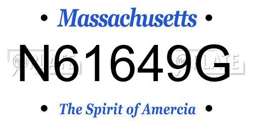 N61649G Massachusetts License Plate