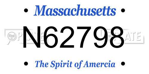 N62798 Massachusetts License Plate
