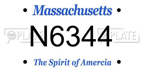 N6344 Massachusetts License Plate