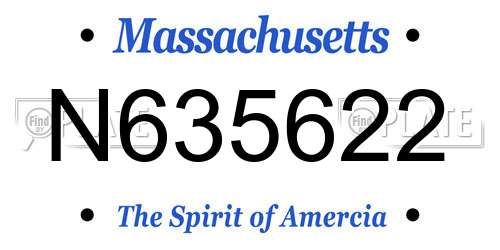 N635622 Massachusetts License Plate