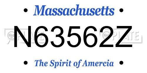 N63562Z Massachusetts License Plate