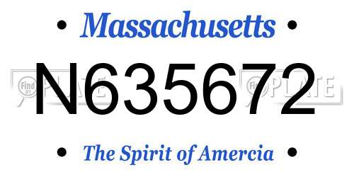 N635672 Massachusetts License Plate