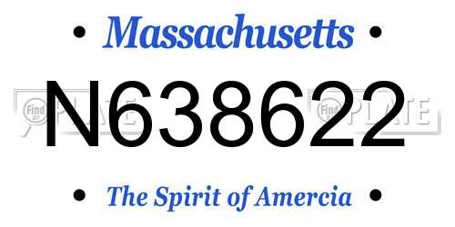N638622 Massachusetts License Plate