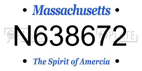 N638672 Massachusetts License Plate